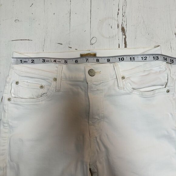 MOTHER Cropped Jean Size 25 The Dropout White/Whipping The Cream Cropped Stretch - Picture 8 of 16